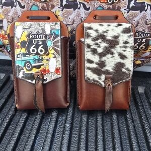 Brown Leather Route US 66 Men's Bag